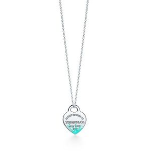 Tiffany Color Splash Heart Tag Necklace 